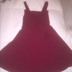 Maroon mini skater dress